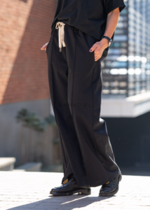 czarne szerokie spodnie damskie